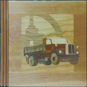 Réalisation : le camion et la chapelle en marqueterie