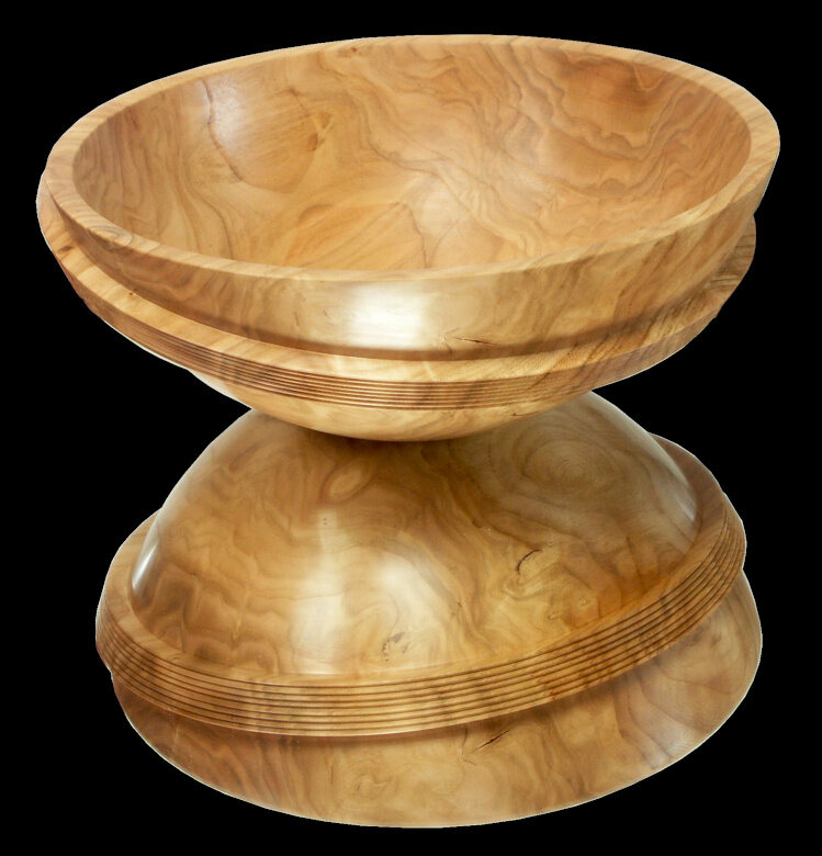 Coupe excentrique en cerisier, diamètre 30 cm