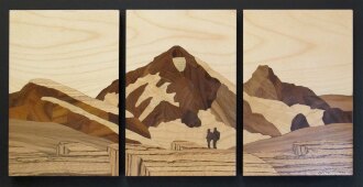 Triptyque Dent Blanche en marqueterie