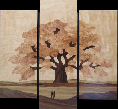 Tableau de marqueterie - Grand arbre